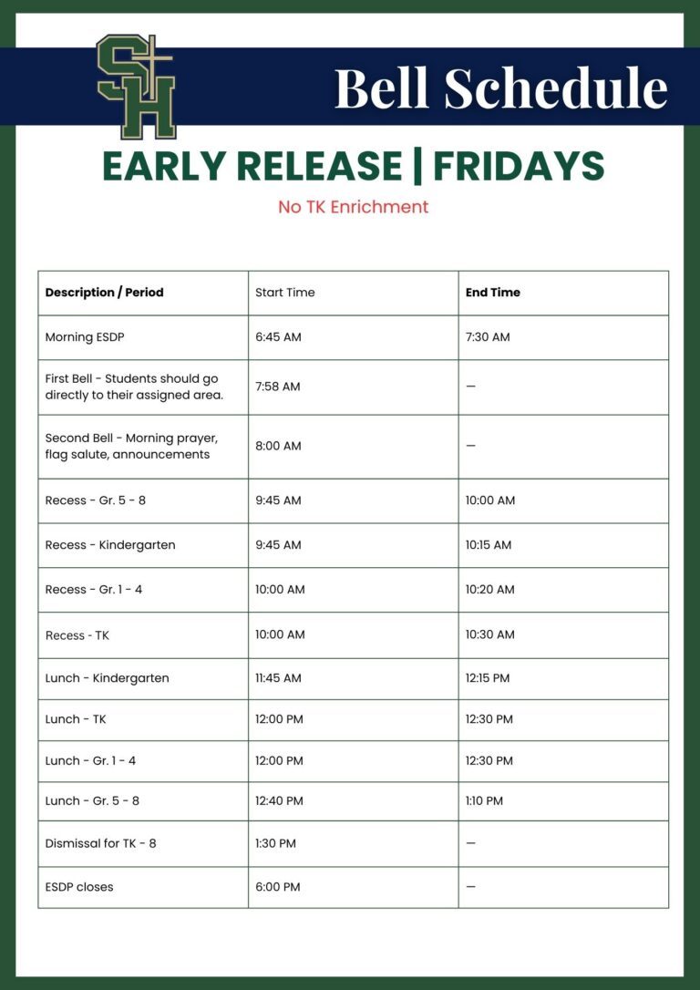 Bell Schedule Fridays